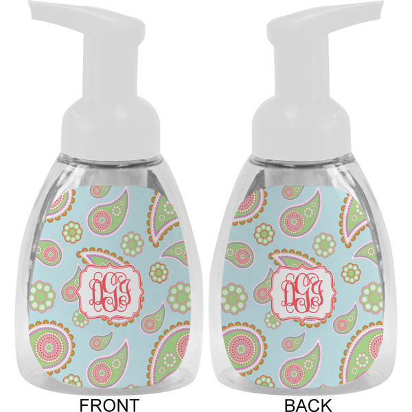 Blue Paisley Foam Soap Bottle Approval - White