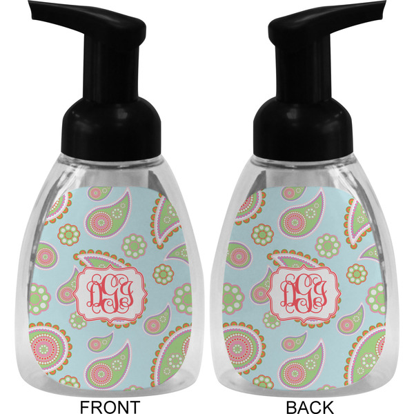 Blue Paisley Foam Soap Bottle (Front & Back)