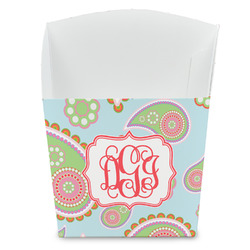 Blue Paisley French Fry Favor Boxes (Personalized)