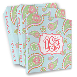 Blue Paisley 3 Ring Binder - Full Wrap (Personalized)