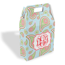 Blue Paisley Gable Favor Box (Personalized)
