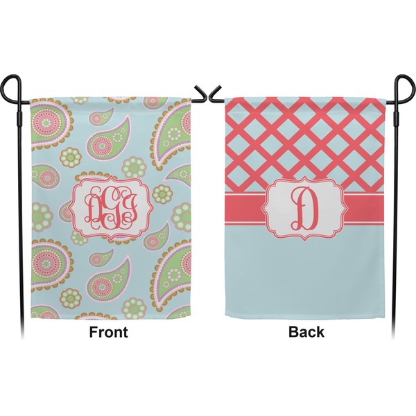 Blue Paisley Garden Flag - Double Sided Front and Back