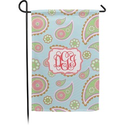 Blue Paisley Small Garden Flag - Double Sided w/ Monograms