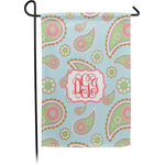 Blue Paisley Small Garden Flag - Single Sided w/ Monograms