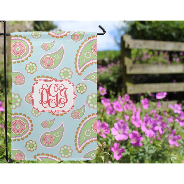 Blue Paisley Garden Flag - Outside In Flowers