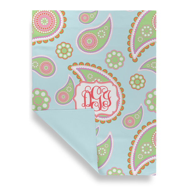 Blue Paisley Garden Flags - Large - Double Sided - FRONT FOLDED