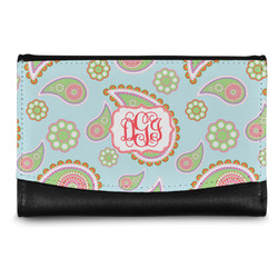 Blue Paisley Genuine Leather Women's Wallet - Small (Personalized)