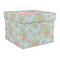 Blue Paisley Gift Boxes with Lid - Canvas Wrapped - Large - Front/Main