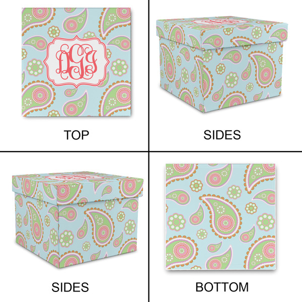 Blue Paisley Gift Boxes with Lid - Canvas Wrapped - Medium - Approval