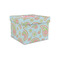 Blue Paisley Gift Boxes with Lid - Canvas Wrapped - Small - Front/Main