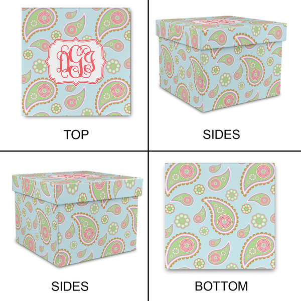 Blue Paisley Gift Boxes with Lid - Canvas Wrapped - X-Large - Approval
