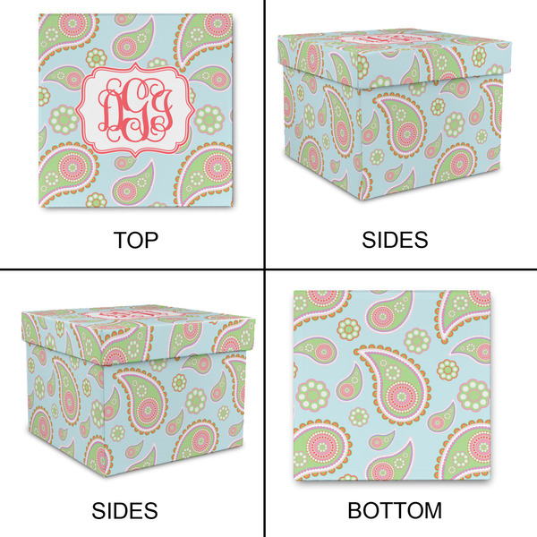 Blue Paisley Gift Boxes with Lid - Canvas Wrapped - XX-Large - Approval