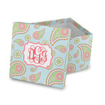 Blue Paisley Gift Box with Lid - Canvas Wrapped (Personalized)
