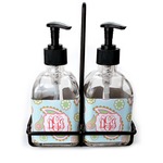 Blue Paisley Glass Soap & Lotion Bottle Set (Personalized)