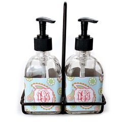 Blue Paisley Glass Soap & Lotion Bottles (Personalized)