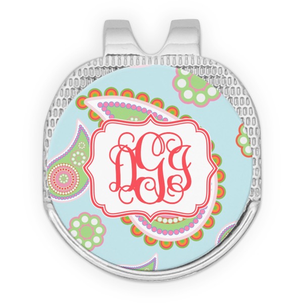 Blue Paisley Golf Ball Hat Marker Hat Clip