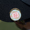 Blue Paisley Golf Ball Marker Hat Clip - Gold - On Hat