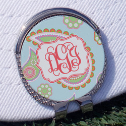 Blue Paisley Golf Ball Marker - Hat Clip