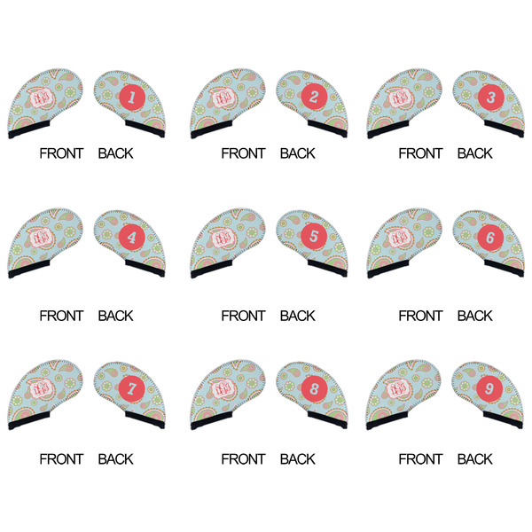 Blue Paisley Golf Club Covers - APPROVAL (set of 9)
