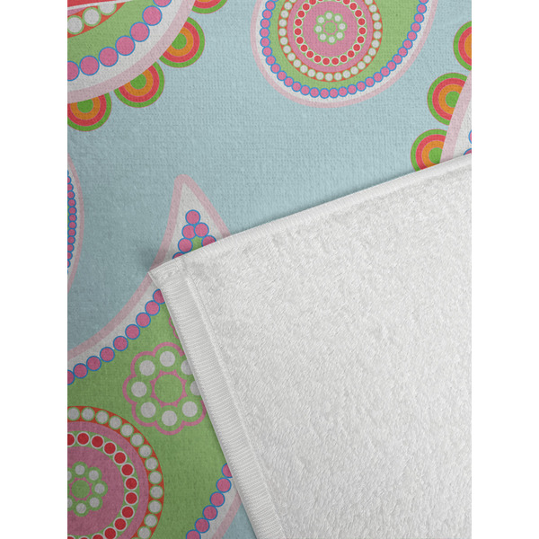 Blue Paisley Golf Towel - Detail