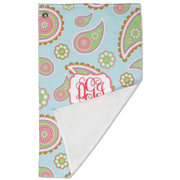 Blue Paisley Golf Towel - Folded (Large)