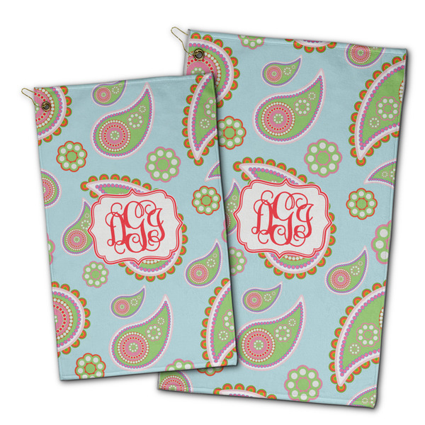 Blue Paisley Golf Towel - PARENT (small and large)