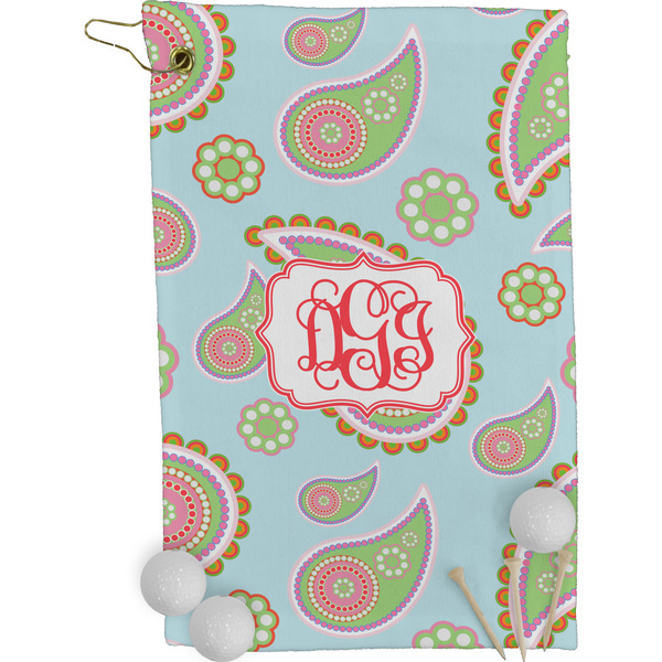 Blue Paisley Golf Towel (Personalized)