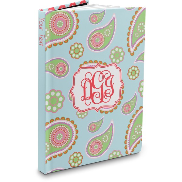 Custom Blue Paisley Hardbound Journal (Personalized)