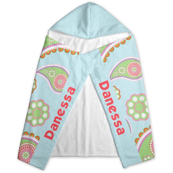 Blue Paisley Hooded Towel - Folded