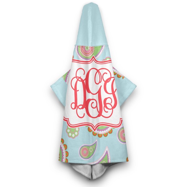 Blue Paisley Hooded Towel - Hanging