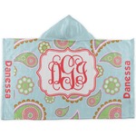 Blue Paisley Kids Hooded Towel (Personalized)