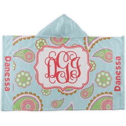 Blue Paisley Kids Hooded Towel (Personalized)