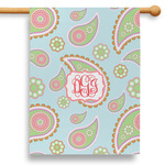 Blue Paisley 28" House Flag (Personalized)