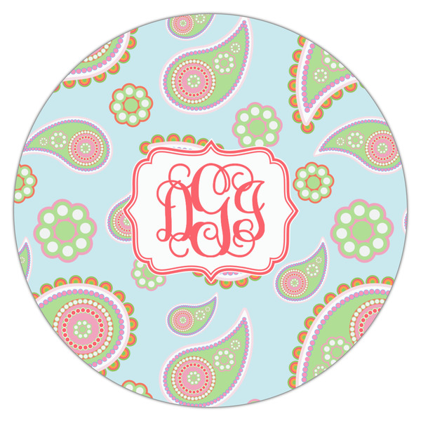 Blue Paisley Icing Circle - Large - Single