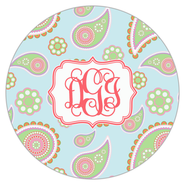 Blue Paisley Icing Circle - Small - Single