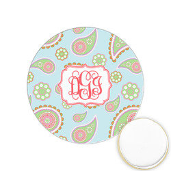 Blue Paisley Printed Cookie Topper - 1.25" (Personalized)