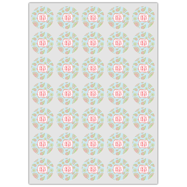 Blue Paisley Icing Circle - XSmall - Set of 35