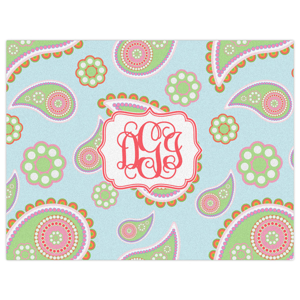 Blue Paisley Indoor / Outdoor Rug - 6'x8' - Front Flat