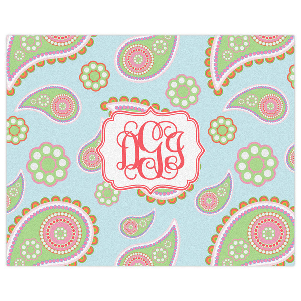 Blue Paisley Indoor / Outdoor Rug - 8'x10' - Front Flat