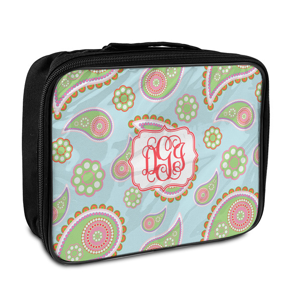 Custom Blue Paisley Insulated Lunch Bag (Personalized)