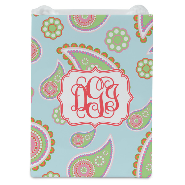 Blue Paisley Jewelry Gift Bag - Matte - Front