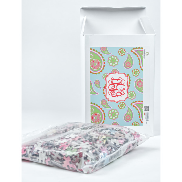 Blue Paisley Jigsaw Puzzle 1014 Piece - Box