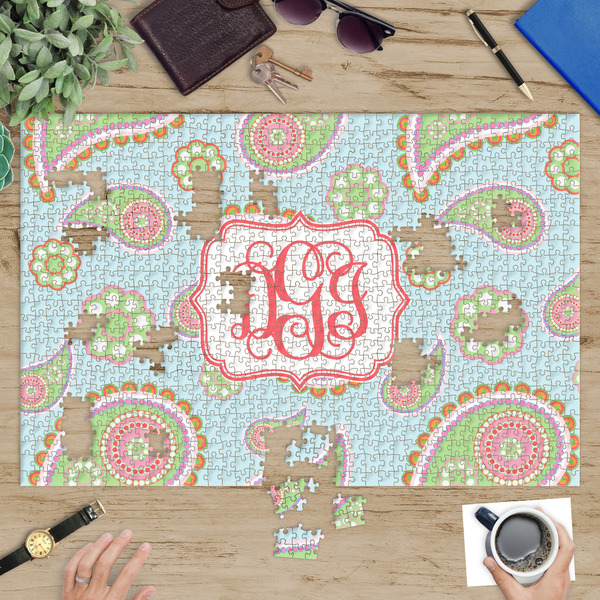 Blue Paisley Jigsaw Puzzle 1014 Piece - In Context
