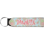 Blue Paisley Neoprene Keychain Fob (Personalized)