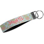 Blue Paisley Webbing Keychain Fob - Small (Personalized)
