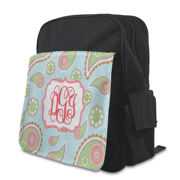 Custom Blue Paisley Preschool Backpack (Personalized)