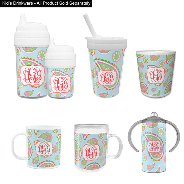 Blue Paisley Kid's Drinkware - Customized & Personalized