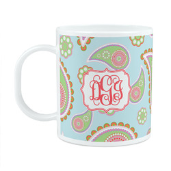 Blue Paisley Plastic Kids Mug (Personalized)