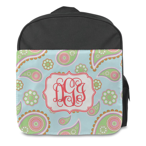 Blue Paisley Kids Backpack - Front