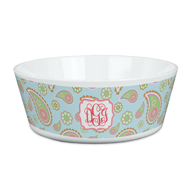 Custom Blue Paisley Kid's Bowl (Personalized)